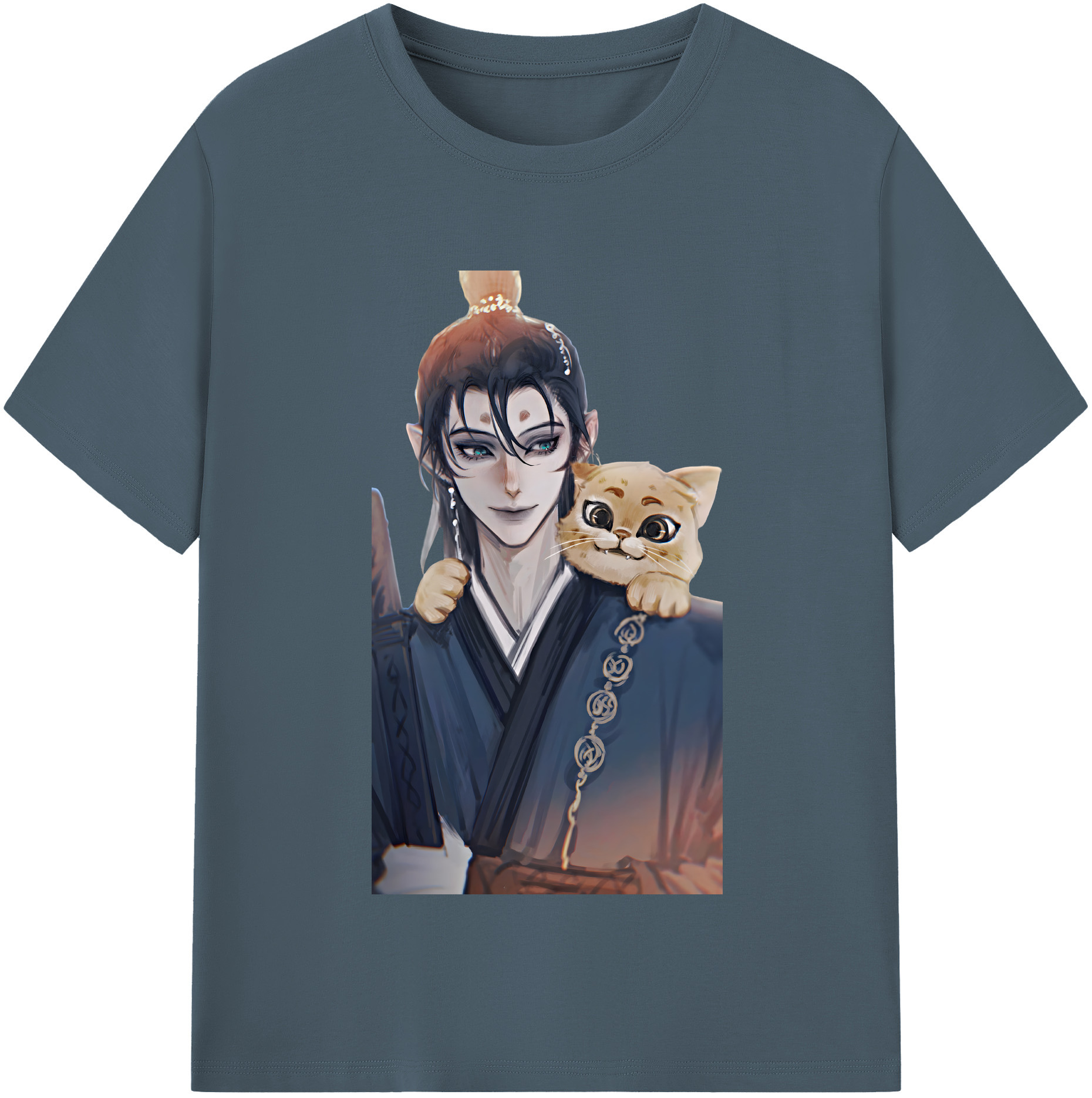 （画像用） Ne Zha 2 ナタ 魔童の大暴れ 綿100％半袖Tシャツ（フロントプリント）
